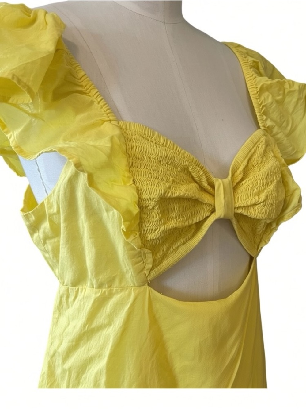 ❤️ Anthropologie x FARM Rio Yellow Ruffle Maxi Dress - Picture 5 of 13